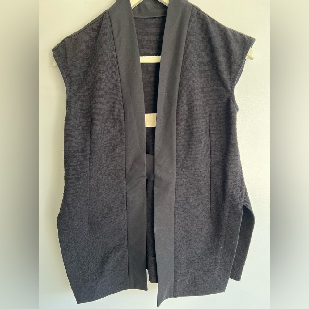 Rick Owens Black Textured Cotton Vest US 4 Made in Italy Avant Garde Minimalist - Picture 2 of 16